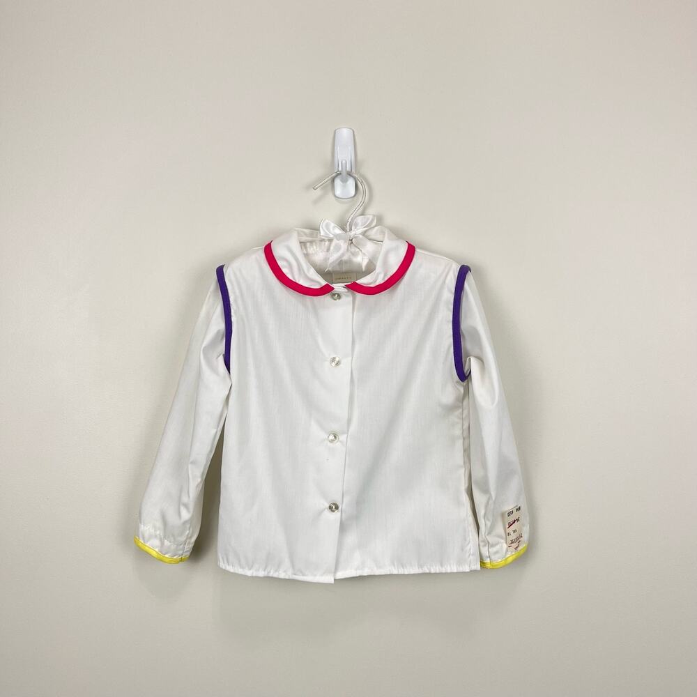 Vintage Rosebud Duds Colorful Collared Shirt 3T USA NWT